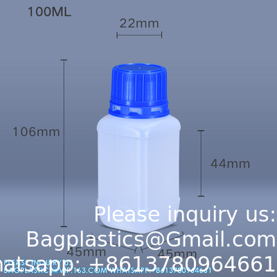 100ml Reagent Plastic Bottle White Empty HDPE Bottles With Inner Cover For Chemical Liquid Powder Storage