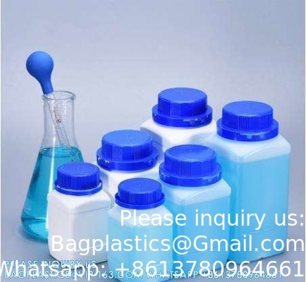 Empty 250 ML 500 ML 1000 ML Wide Mouth Reagent Plastic Square Bottle With Inner Cap