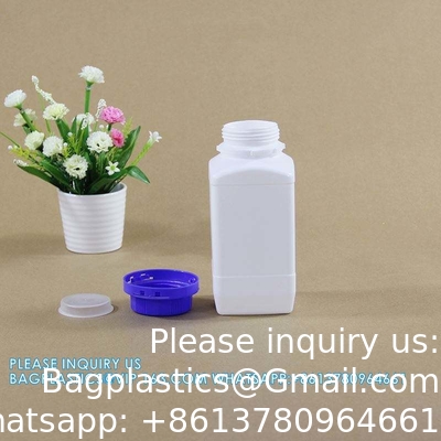 Empty 250 ML 500 ML 1000 ML Wide Mouth Reagent Plastic Square Bottle With Inner Cap