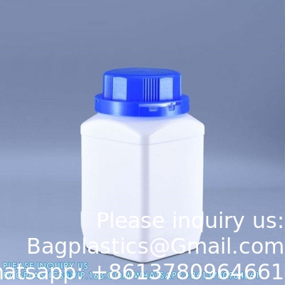 Empty 250 ML 500 ML 1000 ML Wide Mouth Reagent Plastic Square Bottle With Inner Cap