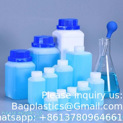 Empty 250 ML 500 ML 1000 ML Wide Mouth Reagent Plastic Square Bottle With Inner Cap