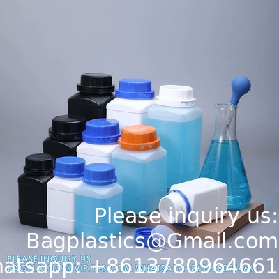 Empty 250 ML 500 ML 1000 ML Wide Mouth Reagent Plastic Square Bottle With Inner Cap