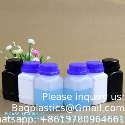Empty 250 ML 500 ML 1000 ML Wide Mouth Reagent Plastic Square Bottle With Inner Cap