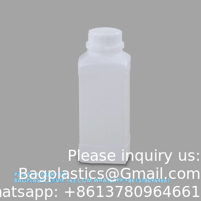 Empty 250 ML 500 ML 1000 ML Wide Mouth Reagent Plastic Square Bottle With Inner Cap