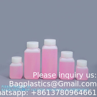 Empty 250 ML 500 ML 1000 ML Wide Mouth Reagent Plastic Square Bottle With Inner Cap