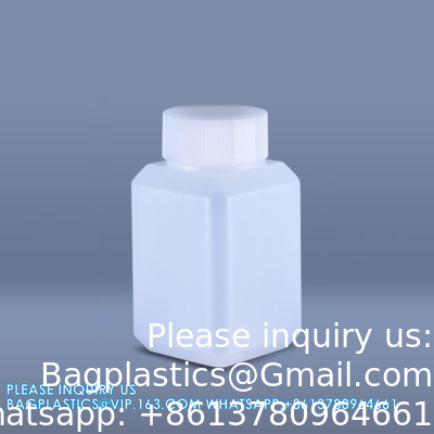Empty 250 ML 500 ML 1000 ML Wide Mouth Reagent Plastic Square Bottle With Inner Cap