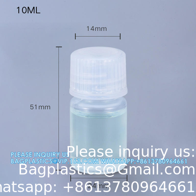 Wholesale 5ml PP Durable Small Round Brown And White Plastic Bottle Food Grade Private Label Medicine Liquid Packaging