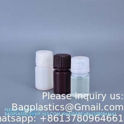 Wholesale 5ml PP Durable Small Round Brown And White Plastic Bottle Food Grade Private Label Medicine Liquid Packaging