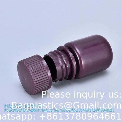 Wholesale 5ml PP Durable Small Round Brown And White Plastic Bottle Food Grade Private Label Medicine Liquid Packaging