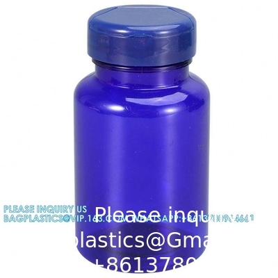 225ML 300ML Pill Medicine Amber PET Pharmaceutical Pill Capsule Medicine Bottles With Tamper Evident Lid