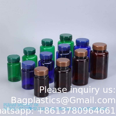 225ML 300ML Pill Medicine Amber PET Pharmaceutical Pill Capsule Medicine Bottles With Tamper Evident Lid