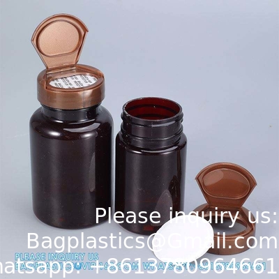 225ML 300ML Pill Medicine Amber PET Pharmaceutical Pill Capsule Medicine Bottles With Tamper Evident Lid