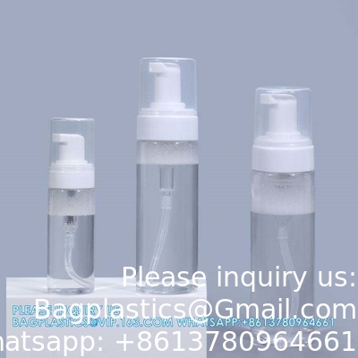 Wholesale 80ml Hand Wash Bottles Clear Cosmetic Plastic Pet Foam Pump SPRAYER Soap Container Cosmetic storage Packing