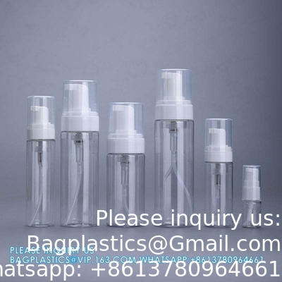 Wholesale 80ml Hand Wash Bottles Clear Cosmetic Plastic Pet Foam Pump SPRAYER Soap Container Cosmetic storage Packing