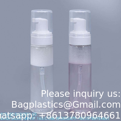 Wholesale 80ml Hand Wash Bottles Clear Cosmetic Plastic Pet Foam Pump SPRAYER Soap Container Cosmetic storage Packing