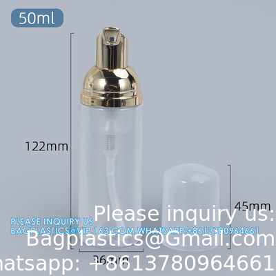 Wholesale 80ml Hand Wash Bottles Clear Cosmetic Plastic Pet Foam Pump SPRAYER Soap Container Cosmetic storage Packing