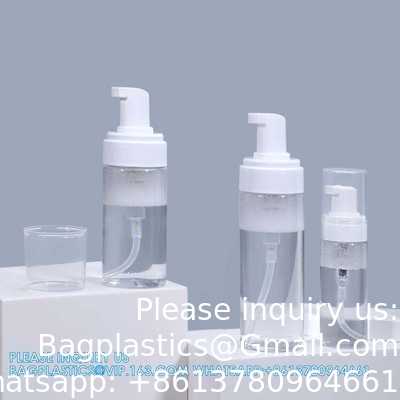 Wholesale 80ml Hand Wash Bottles Clear Cosmetic Plastic Pet Foam Pump SPRAYER Soap Container Cosmetic storage Packing
