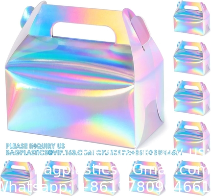 Holographic Gift Box Cake Candy Biscuit Packaging Portable Carton For Wedding And Birthday Parties