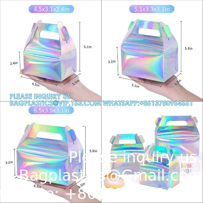 Holographic Gift Box Cake Candy Biscuit Packaging Portable Carton For Wedding And Birthday Parties
