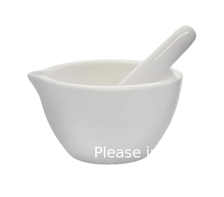 Porcelain Mortar &amp; Pestle Set, 9oz (275ml) - Unglazed Grinding Surface - Excellent For Kitchen Or Laboratory