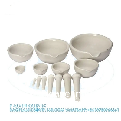 Porcelain Mortar &amp; Pestle Set, 9oz (275ml) - Unglazed Grinding Surface - Excellent For Kitchen Or Laboratory