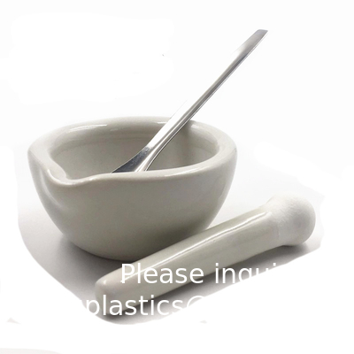 Porcelain Mortar &amp; Pestle Set, 9oz (275ml) - Unglazed Grinding Surface - Excellent For Kitchen Or Laboratory