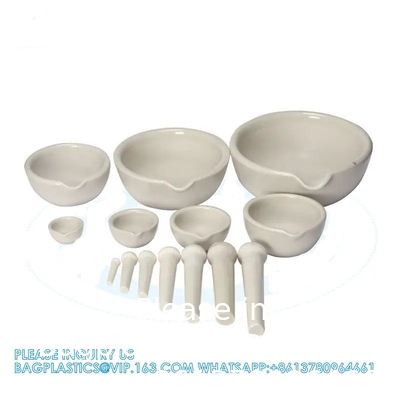 Porcelain Mortar &amp; Pestle Set, 9oz (275ml) - Unglazed Grinding Surface - Excellent For Kitchen Or Laboratory