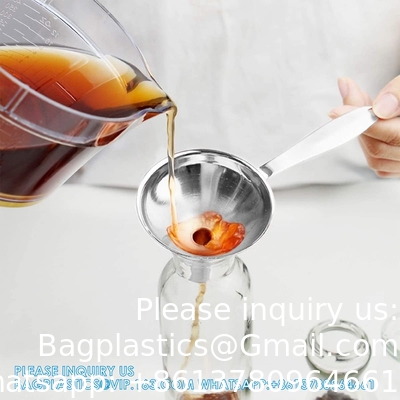 Funnels For Filling Bottles, 3 Pcs Stainless Steel Kitchen Funnel Set With Long Handle, Food Grade Mini Metal Funnel