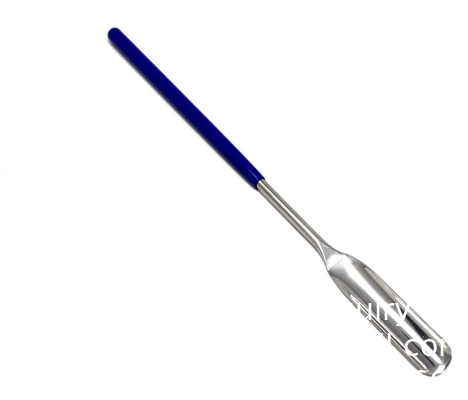 Stainless Steel Micro Lab Scoop Half Rounded Spoon Spatula Sampler With Vinyl Handle (9&quot;) Stainless Steel Micro Lab