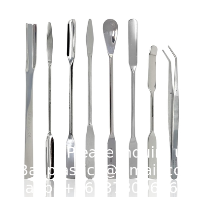 Stainless Steel Micro Lab Scoop Half Rounded Spoon Spatula Sampler With Vinyl Handle (9&quot;) Stainless Steel Micro Lab