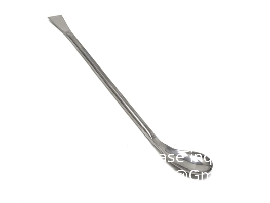Stainless Steel Micro Lab Scoop Half Rounded Spoon Spatula Sampler With Vinyl Handle (9&quot;) Stainless Steel Micro Lab