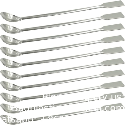 Stainless Steel Micro Lab Scoop Half Rounded Spoon Spatula Sampler With Vinyl Handle (9&quot;) Stainless Steel Micro Lab