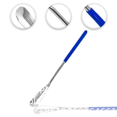 Stainless Steel Micro Lab Scoop Half Rounded Spoon Spatula Sampler With Vinyl Handle (9&quot;) Stainless Steel Micro Lab