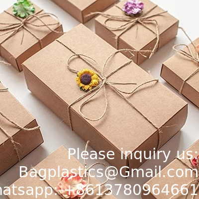 Rectangle Drawer Kraft Boxes Small Cardboard Present Packaging Boxes For Party Favor Treats, Candy And Jewelry Crafts