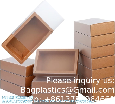 Rectangle Drawer Kraft Boxes Small Cardboard Present Packaging Boxes For Party Favor Treats, Candy And Jewelry Crafts