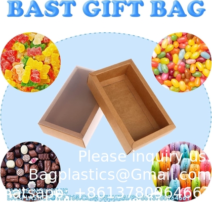 Rectangle Drawer Kraft Boxes Small Cardboard Present Packaging Boxes For Party Favor Treats, Candy And Jewelry Crafts