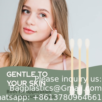Organic Cotton Swabs 600 Pack - Biodegradable Vegan Bamboo Cotton Buds With Plant-Based Packaging, Wooden Ear Swabs
