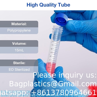 Centrifuge Tubes 15mL, Conical Tubes Sterile 50 PCS, Polypropylene, Leak-Proof Screw Caps, Plastic Container