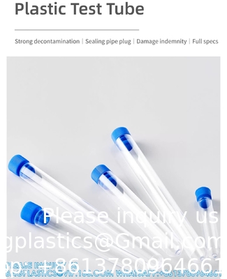 12*100mm Round Bottom Plastic Test Tube Sample Tubes With Screw Lab Lab Supplier Plastic Test Tubes With Cap