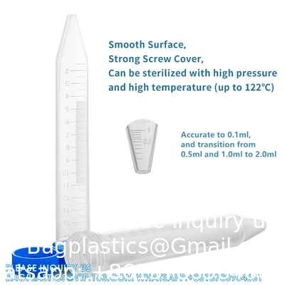 Sterile Amber 1.5ml Micro Centrifuge Microcentrifuge Tube Falcon Tube Conical Centrifuge Tubes 15mL, 100Pcs Sterile