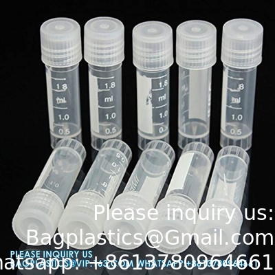 2ml Graduated Plastic Cryovial Cryogenic Vial Tube Self Standing With Cap 10ml Lab Plastic Frozen Test Tubes Vial Seal
