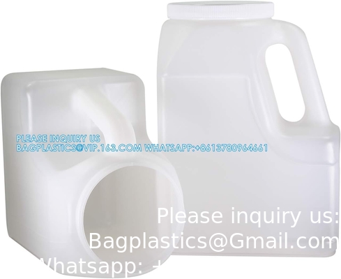 Gallon Jar With Handle And Airtight Lid - Square Empty Storage Containers And Jugs - 1.25 Gallon Wide Mouth Bottles