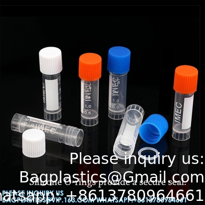 2ml Plastic Small Vials With Screw Caps Sample Tubes Cryotubes,PP Material, Free From DNase, RNase, Human DNA