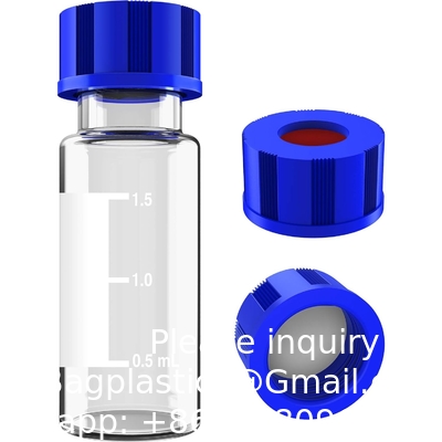 2mL Autosampler Vials With Writing Area And Graduations, 9-425 HPLC, Screw Cap, White PTFE &amp; Red Silicone Septa
