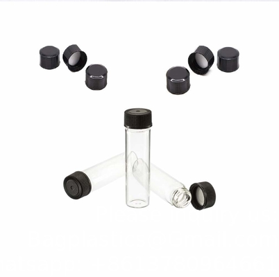 Pack of 100 Glass Vials with Black Phenolic Screw Caps (4ml, Clear) Dram Amber Glass Vials