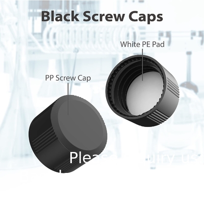 Pack of 100 Glass Vials with Black Phenolic Screw Caps (4ml, Clear) Dram Amber Glass Vials