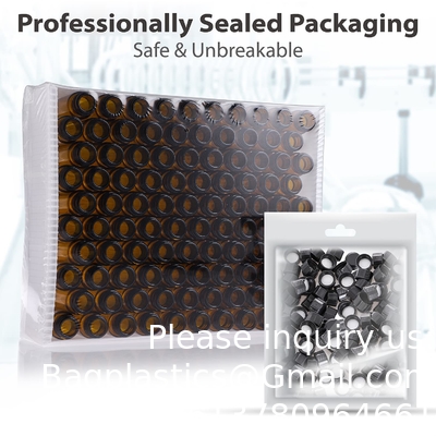 Pack of 100 Glass Vials with Black Phenolic Screw Caps (4ml, Clear) Dram Amber Glass Vials
