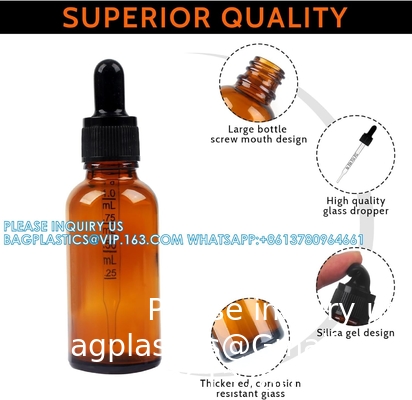Dropper Bottles 5PCS Amber Dropper Bottle With Funnels &amp; Transfer Pipettes, Glass Tincture Bottles With Dropper 10ml