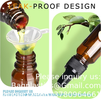 Dropper Bottles 5PCS Amber Dropper Bottle With Funnels &amp; Transfer Pipettes, Glass Tincture Bottles With Dropper 10ml