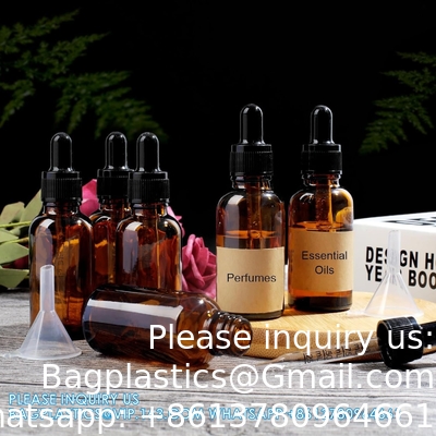 Dropper Bottles 5PCS Amber Dropper Bottle With Funnels &amp; Transfer Pipettes, Glass Tincture Bottles With Dropper 10ml